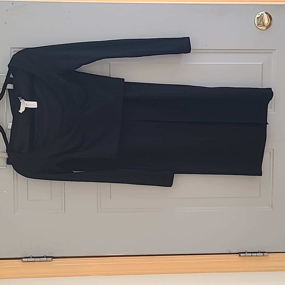 Fleur du Mal Ribbed Crop Top and Skirt Set XS Black size 2
